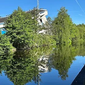 Ullevi och Mölndalsån i Göteborg.