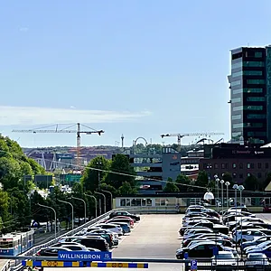 Utsikt över Liseberg från Spar Hotel Gårda i Göteborg.
